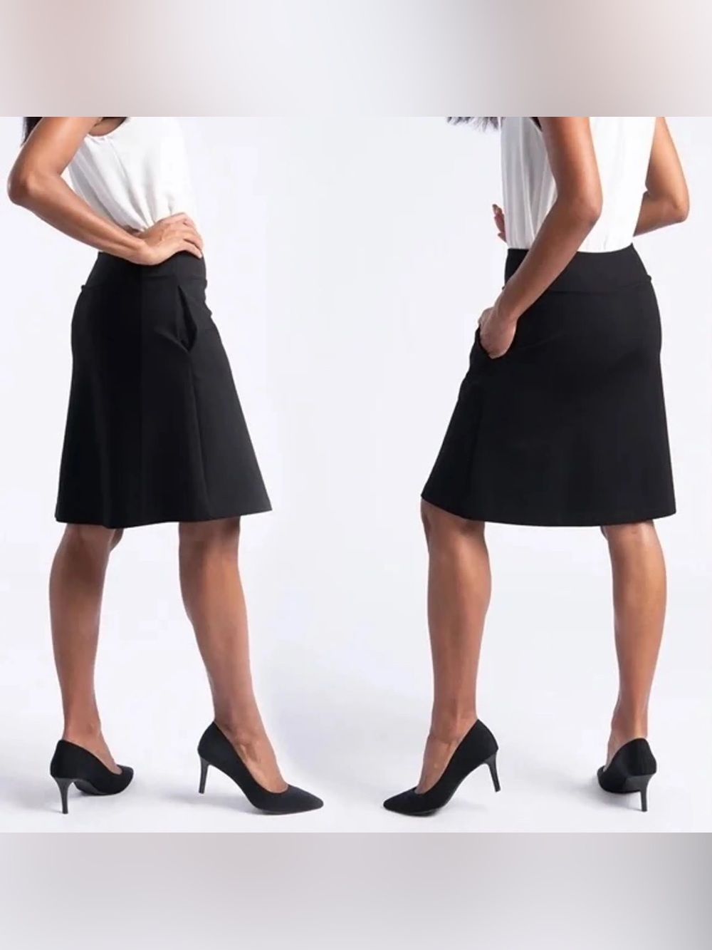 Betabrand Black A-Line Pocket Skort